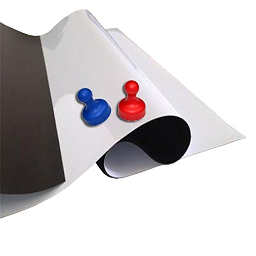 Eisenfolie Ferrofolie weiß glänzend beschichtet - 0,6mm x 62cm x 1m - Flexibler Haftgrund für Magnete von Magnosphere