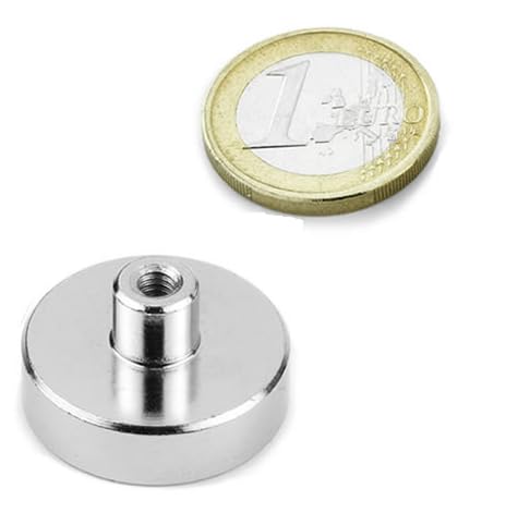 SmCo Flachgreifer Magnet Topfmagnet Ø 25,0 mm Gewindebuchse M4 - hält 15 kg von Magnosphere