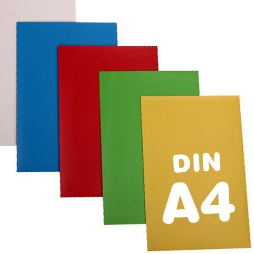 Magnetfolie DIN A4 Format, farbig Sortiert - 297mm x 210mm x 0,8mm - einfach zuschneiden, beschriften oder flexibel einsetzen, Farbe:schwarz von Magnosphere