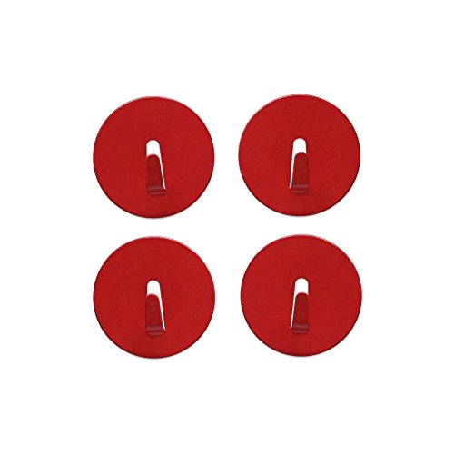 Magnethaken MINI-SPOT Ø 4cm, extra stark, verschieden Farben - 4er Set - für den alltäglichen Gebrauch, Farben:rot von Magnosphere