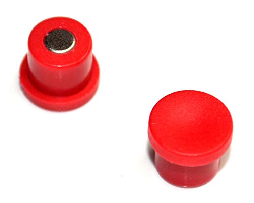 20 x Pinnwandmagnete Neodym Magnet-Pins - Ø 10 mm x 8 mm - Farbe: ROT - Haftkraft: 0,5kg - Büromagnete Memomagnete Officemagnete Haftmagnete bunt farbig von Magnosphere