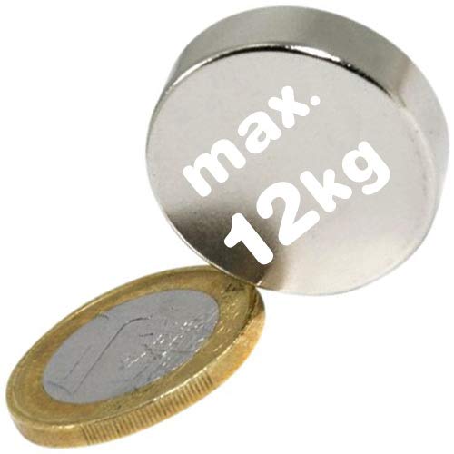 Nickel hält 7,2kg Rundmagnet Ø 15x 8mm Neodym N42 5 x Scheibenmagnet 