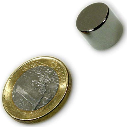 Scheibenmagnet Neodym Magnet-Scheibe Extra Stark - Haftkraft bis 750kg - Starke Rundmagnete - Runde NdFeB Magnete, Stückzahl/Größe: 5 Stück - Ø12x10mm | 7.6kg Haftkraft von Magnosphere