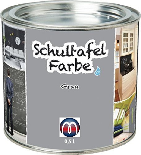 Tafelfarbe/Schultafel-Lack 0,5 L Dose - Tafel-Lack Wandtafelfarbe Kreidefarbe, Farbe:grau von Magnosphere