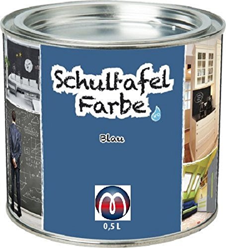 Tafelfarbe/Schultafel-Lack 0,5 L Dose - Tafel-Lack Wandtafelfarbe Kreidefarbe, Farbe:blau von Magnosphere