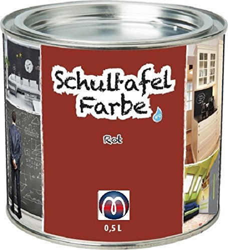 Tafelfarbe/Schultafel-Lack 0,5 L Dose - Tafel-Lack Wandtafelfarbe Kreidefarbe, Farbe:rot von Magnosphere
