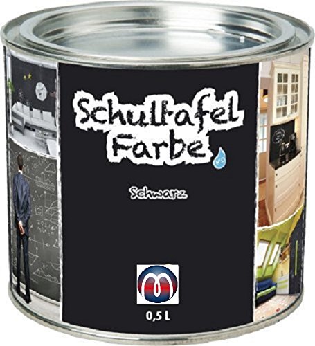 Tafelfarbe/Schultafel-Lack 0,5 L Dose - Tafel-Lack Wandtafelfarbe Kreidefarbe, Farbe:schwarz von Magnosphere