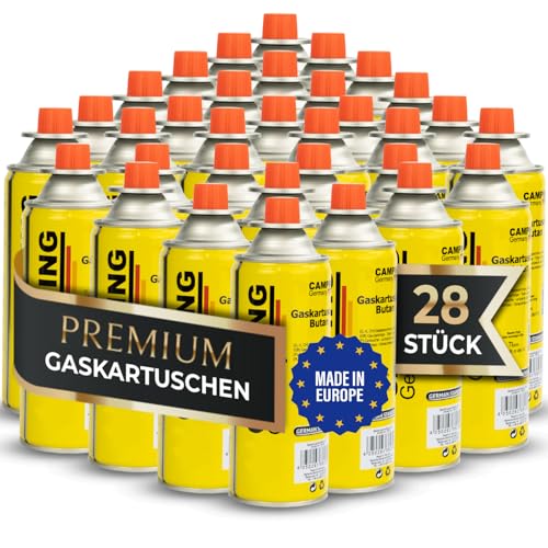 Magnum ® (28x Gaskartuschen 227g ideal für Gaskocher, Gasheizung, Gasbrenner, Unkrautbrenner oder Campingkocher – Butan Gaskartusche Typ MFS – 1A für perfekt für Küchenbrenner (28 Kartuschen) von Magnum