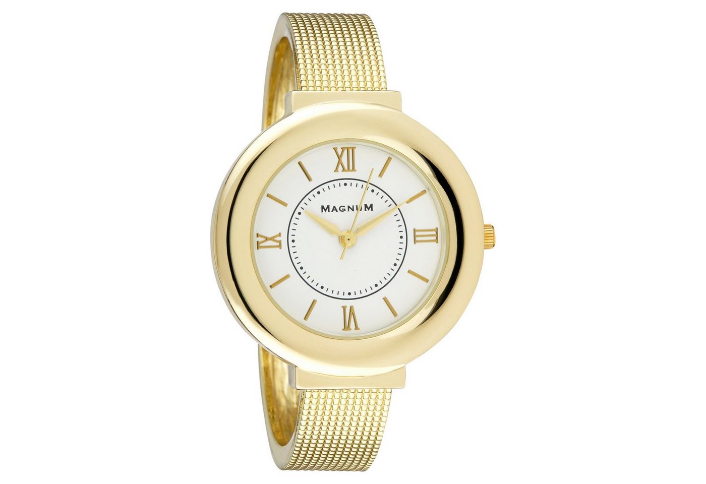 Magnum Uhr Magnum Damenarmbanduhr mit Metallarmband Gold Analog Festuhr - 2-LD4928-4 von Magnum