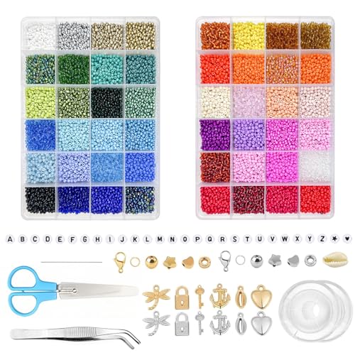 Magrimaxio 16000 Stück 3 mm perlen für armbänder, buchstabenperlen zum auffädeln, bastelperlen, mit elastischer faden, Schere und Aufbewahrungsbox, perlenset für DIY Bracelet Making Kit Magrimaxio 16000 Stück 3 mm perlen für armbänder, buchstabenperlen zum auffädeln, bastelperlen, mit elastischer faden, Schere und Aufbewahrungsbox, perlenset für DIY Bracelet Making Kit von Magrimaxio