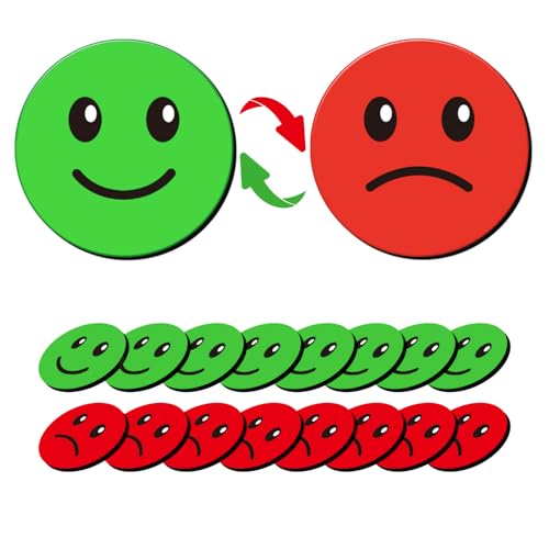 25 Stück doppelseitige Smiley-Magnete mit Smiley-Gesicht, 2,5 cm, zum Umklappen, farbige Magnetpunkte für Whiteboard, Kühlschrank, Büro (Smiley-Magnete) von Magrooyar