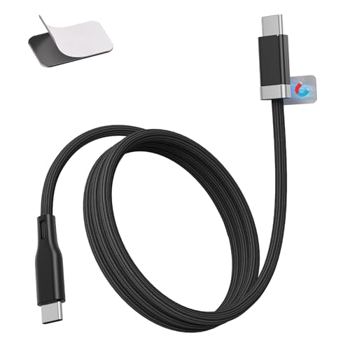 Magtame 3.3FT/1M USB C zu USB C Kabel mit magnetischem Kabelhalter, Staycable 60W Schnellladen und Daten Sync Typ C Ladegerät Kabel, Braid und Easy Snap on für i-Phone 16 Pro Max 15 Plus Laptop von Magtame