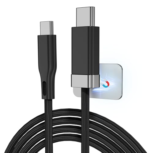 Magtame 5FT/1.5M USB C zu USB C Kabel mit magnetischem Kabelhalter, Staykable 60W Schnellladen und Daten Sync Typ C Ladegerät Kabel, Braid und Easy Snap on für i-Phone 16 Pro Max 15 Plus S24/23 von Magtame