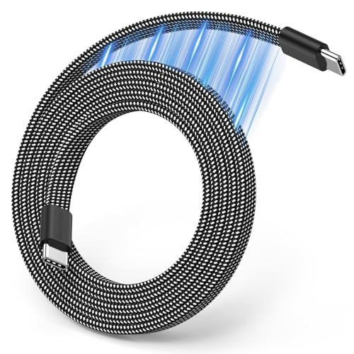 Magtame Magnetisches USB C Kabel Flachgewickeltes USB C auf USB C Kabel 60W(3A), 1M einziehbares Typ C Schnellladekabel, Flexibles USB C Kabel Kompatibel für Phone 15 Pro Max, Samsung, Pad, Schwarz von Magtame