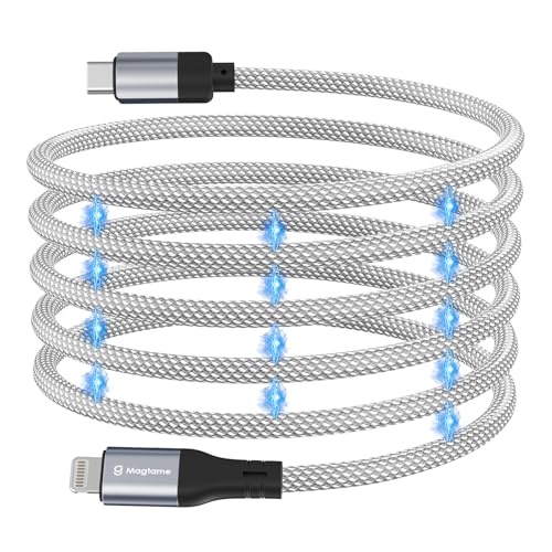 Magtame Magnetisches USB C zu Lightning Kabel Coiled, 1M / 3.3ft MFi zertifiziert USBC zu Lightning Ladekabel geflochten, i-Phone Schnellladekabel für i-Phone 14 13 12 11 Pro Max XR XS X 8 Plus Magtame Magnetisches USB C zu Lightning Kabel Coiled, 1M / 3.3ft MFi zertifiziert USBC zu Lightning Ladekabel geflochten, i-Phone Schnellladekabel für i-Phone 14 13 12 11 Pro Max XR XS X 8 Plus von Magtame