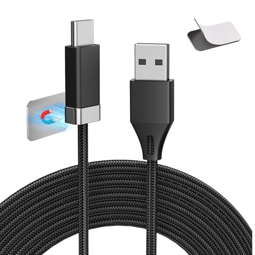 Magtame Staycable USB zu USB C Kabel mit magnetischem Halter, 5FT/1.5M USB A zu Typ C Ladegerät Schnur Braid, Schnellladung und Schreibtisch Kabel Management Kompatibel mit i-Phone 15 16 Pro Max von Magtame