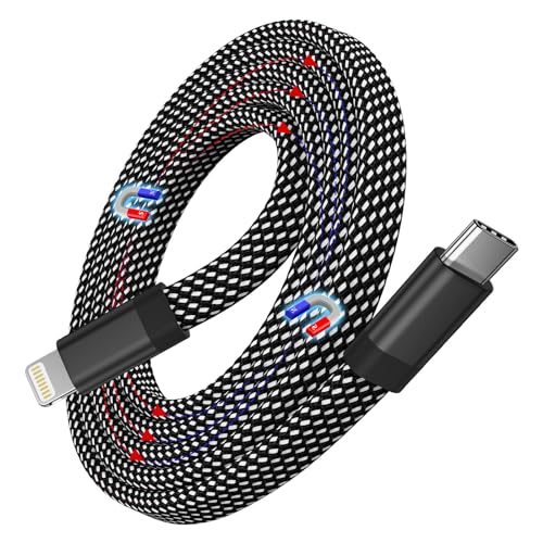 Magtame USB C auf Light-ning Ladekabel Magnetisches, 1M iPhone Kabel Spiralkabel Aufgerollt, Flach iPhone Original Kabel MFi-Zertifiziert Nylon Geflochten für iPhone 14 13 Pro Max Mini XS XR X 8 7 SE Magtame USB C auf Light-ning Ladekabel Magnetisches, 1M iPhone Kabel Spiralkabel Aufgerollt, Flach iPhone Original Kabel MFi-Zertifiziert Nylon Geflochten für iPhone 14 13 Pro Max Mini XS XR X 8 7 SE von Magtame