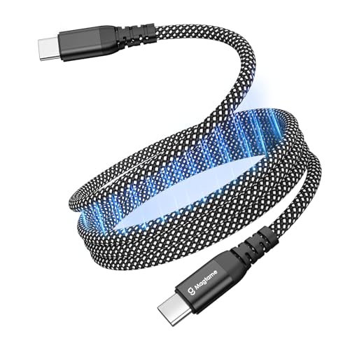 Magtame magnetisches USB C Kabel, elastisches gewickeltes C-zu-C- Ladekabel 60W (3A), 1M/3.3FT einziehbares USBC-Kabel, Nylon geflochtene Typ C Schnellladekabel kompatibel mit i-Phone 16, für Samsung von Magtame