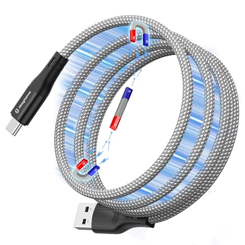 Magtame Magnetisches USB-C-Kabel, Gewickeltes USB-A-zu-USB-C, 1.5M Einziehbar, Nylon Geflochtenes Typ C Schnellladekabel, Kompatibel Mit Samsung, Pad Magtame Magnetisches USB-C-Kabel, Gewickeltes USB-A-zu-USB-C, 1.5M Einziehbar, Nylon Geflochtenes Typ C Schnellladekabel, Kompatibel Mit Samsung, Pad von Magtame