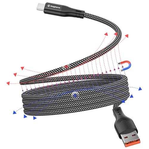 Magtame Magnetisches USB-C-Kabel - 1M Einziehbares, Gewickeltes USB-A-zu-USB-C Nylon Geflochtenes Schnellladekabel - Kompatibel Mit Samsung Magtame Magnetisches USB-C-Kabel - 1M Einziehbares, Gewickeltes USB-A-zu-USB-C Nylon Geflochtenes Schnellladekabel - Kompatibel Mit Samsung von Magtame