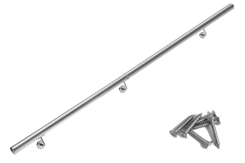 Edelstahl Handlauf, Magtctyae Handlauf Edelstahl Aussen Treppengeländer Geländer innen außen Wandhandlauf Wand Treppe, Länge:300 cm von Magtctyae