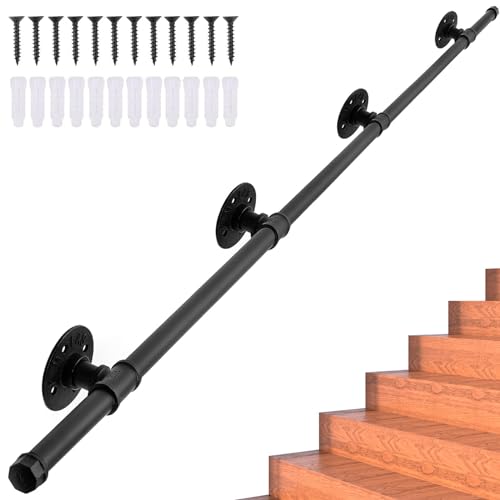 Handlauf Schwarz, Magtctyae 3m Handlauf für Treppen Geländer Innen Aussen Handlauf Treppe Halterung Metall Handlauf aus Schmiedeeisen Haltegriff Treppe Treppengeländer Außen Handlauf Schwarz, Magtctyae 3m Handlauf für Treppen Geländer Innen Aussen Handlauf Treppe Halterung Metall Handlauf aus Schmiedeeisen Haltegriff Treppe Treppengeländer Außen von Magtctyae