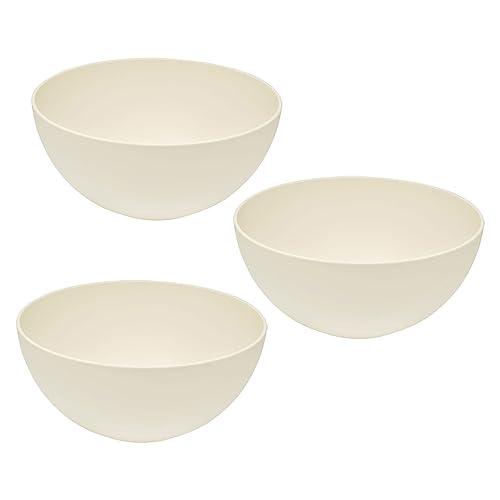 3er Set Magu Natur-Design Schüssel Beige Ø 20 cm aus einem Polymer aus natürlichen Materialien Schüsselset Salatschüssel von Magu