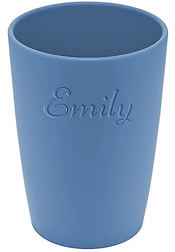 Magu 1 Personalisierter Becher aus Biopolymer (100% Erdölfrei) mit Namen | Trinkbecher + Individuelle Namensgravur Zahnputzbecher Natur Design wasserblau von Magu