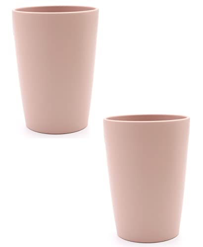 Magu 2 Nachhaltiger Biopolymer Becher (6 Farben) Farbe: Kirschblüte 100% Erdölfrei | Robust und Nachhaltig | Kunststoff Trinkbecher oder Zahnputzbecher | 2er Set rosa von Magu