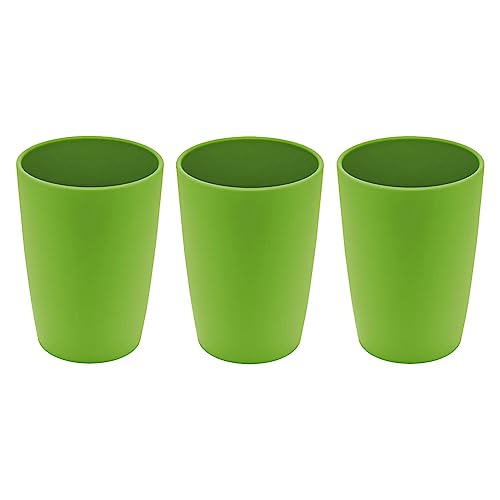 Magu 3er Set Natur-Design Trinkbecher Grün ca. 310 ml aus einem Polymer aus natürlichen Materialien Mehrwegbecher Partybecher von Magu