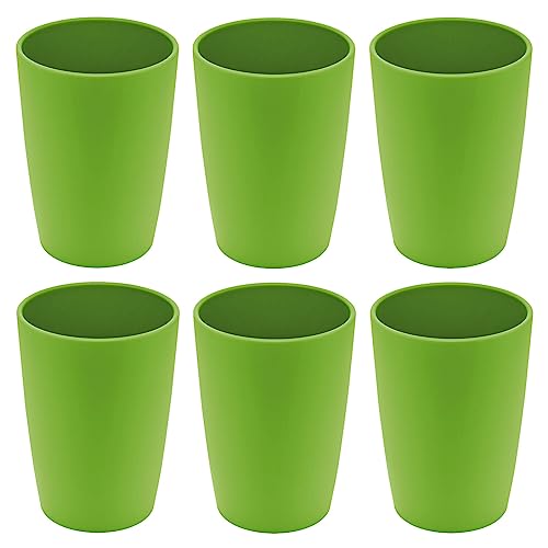 Magu 6er Set Natur-Design Trinkbecher Grün ca. 310 ml aus einem Polymer aus natürlichen Materialien Mehrwegbecher Partybecher von Magu