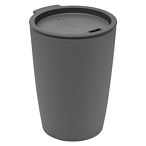 Magu Natur-Design Trinkbecher Coffee to Go Anthrazit ca. 310 ml aus einem Polymer aus natürlichen Materialien Mehrwegbecher Kaffeebecher von Magu