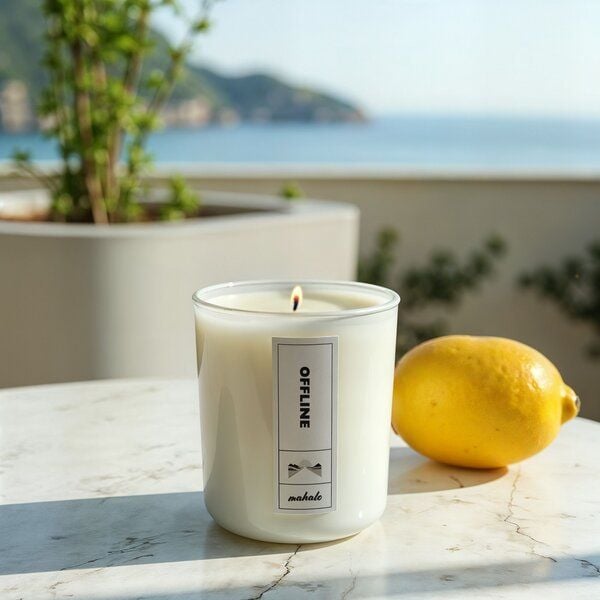 mahalo Duftkerze aus Sojawachs - OFFLINE - Wilde Freesie • Limone • Lavendel • Sandelholz von Mahalo