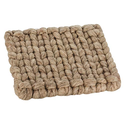 Maharanis Fairtrade Filz Strick Untersetzer Topf Untersetzer Natur 20x 22 cm handgefertigt aus Reiner Wolle, hitzebeständig von Maharanis