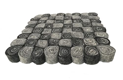 Maharanis Filz Untersetzer Topfuntersetzer Natur-Grautöne 22 cm handgefertigt Reine Wolle von Maharanis