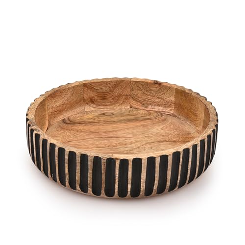 Mahasu Decorative Bowl MANGO WOOD Decorative Bowls for Home Decor - Organic Modern Home Decor Bowl Key Bowl, Candy Bowl, Smudge Bowl (10" X 10" X 2.5'') von Mahasu