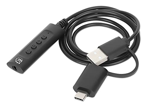 Manhattan 2-in-1 Audioadapterkabel USB-C & USB-A auf Aux / 3,5 mm Klinke Manhattan 2-in-1 Audioadapterkabel USB-C & USB-A auf Aux / 3,5 mm Klinke von Manhattan
