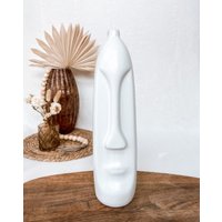 Vase "Mataki" in Weiß 35cm von MahinaMakramee