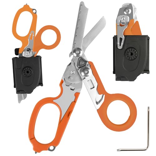 6 in 1 Multifunktions-faltbare Trauma-Schere mit kompatiblem Holster, Notfall-Response-Schere Camping Rettungswerkzeuge im Freien mit Bandschneider und Glasbrecher 6 in 1 Multifunktions-faltbare Trauma-Schere mit kompatiblem Holster, Notfall-Response-Schere Camping Rettungswerkzeuge im Freien mit Bandschneider und Glasbrecher von Mahiot