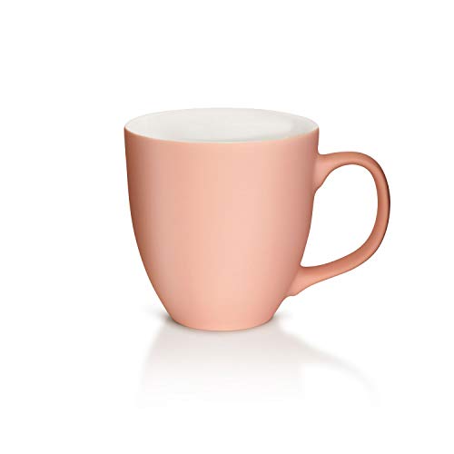 Mahlwerck Jumbotasse, Große Porzellan Kaffeetasse mit matter Oberfläche, Soft Rosa-Rot, 400ml von Mahlwerck