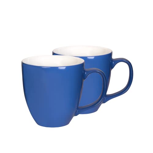 Mahlwerck Jumbotasse, Große Porzellan-Kaffeetasse mit hoch-glänzender Oberfläche, Pacific Blue, Blau, 2er Set, 400ml von Mahlwerck