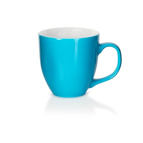 Mahlwerck Jumbotasse, große Kaffeetasse aus Premium Porzellan mit hoch-glänzender Oberfläche, Geschenktasse, Paradise Blue, 400ml von Mahlwerck