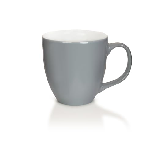 Mahlwerck Jumbotasse, große Kaffeetasse aus Premium Porzellan mit hoch-glänzender Oberfläche, Geschenktasse, Rocky Grey, 400ml von Mahlwerck