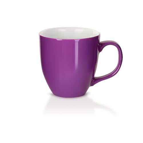Mahlwerck Jumbotasse, große Kaffeetasse aus Premium Porzellan mit hoch-glänzender Oberfläche, Geschenktasse, Shiny Violet, 400ml von Mahlwerck