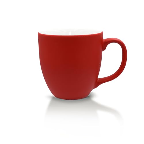 Mahlwerck Jumbotasse, große Kaffeetasse oder Teetasse aus Porzellan, Kaffee Mug mit matter Oberfläche, ca. 400 ml, brilliant red von Mahlwerck