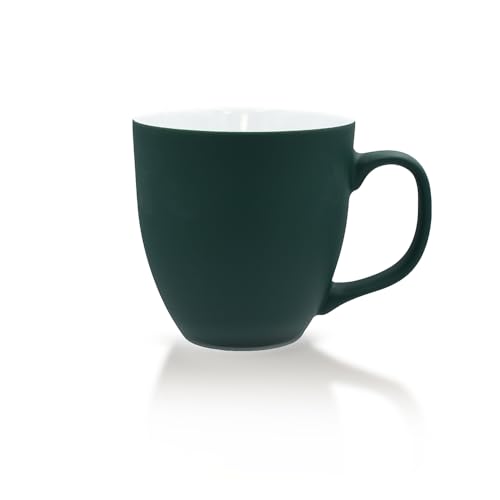 Mahlwerck Jumbotasse, große Kaffeetasse oder Teetasse aus Porzellan, Kaffee Mug mit matter Oberfläche, ca. 400 ml, forest green von Mahlwerck