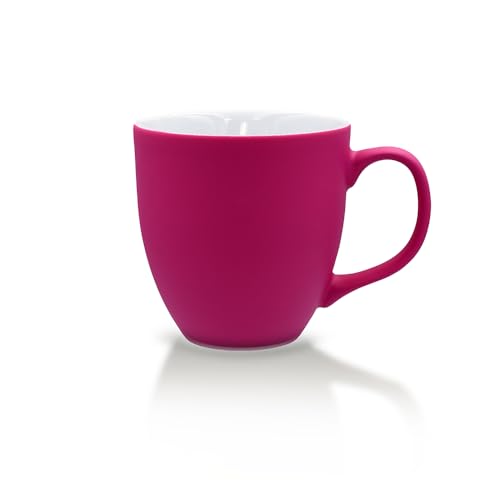 Mahlwerck Jumbotasse, große Kaffeetasse oder Teetasse aus Porzellan, Kaffee Mug mit matter Oberfläche, ca. 400 ml, hot pink von Mahlwerck