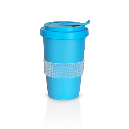 Mahlwerck Kaffeebecher to go, Porzellan Coffee-to-go Becher, mit Deckel, 400 ml, matt hellblau von Mahlwerck