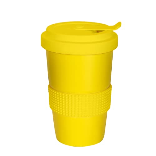Mahlwerck Kaffeebecher to go aus Porzellan, Thermobecher, Coffeetogo Becher, mit auslaufsicherem Deckel, 400 ml, matt Sunny Yellow, Gelb von Mahlwerck