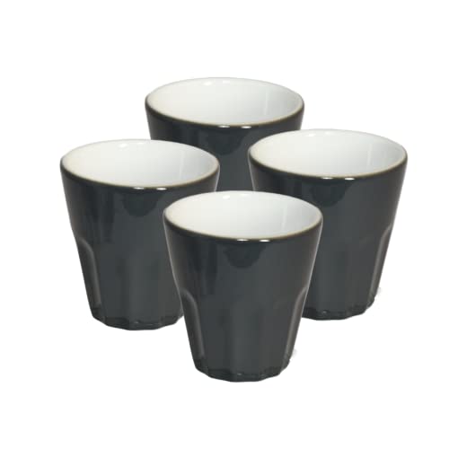 Mahlwerck Porzellan Espressotassen, Espressobecher French Style, Iron Grey, grau, 100ml, 4er Set … von Mahlwerck